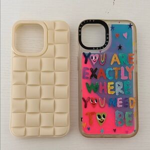 Casetify Cream and Multicolor Phone Case Duo
